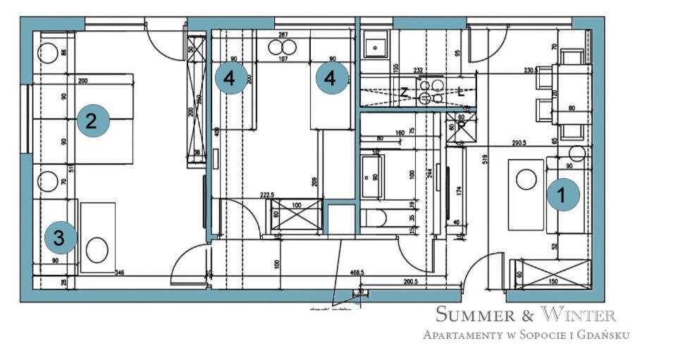 Apartment Family Luxury Pure Old Town 1-8, 2 Sypialnie I Salon, Parking Pub, 60m2 Danzig